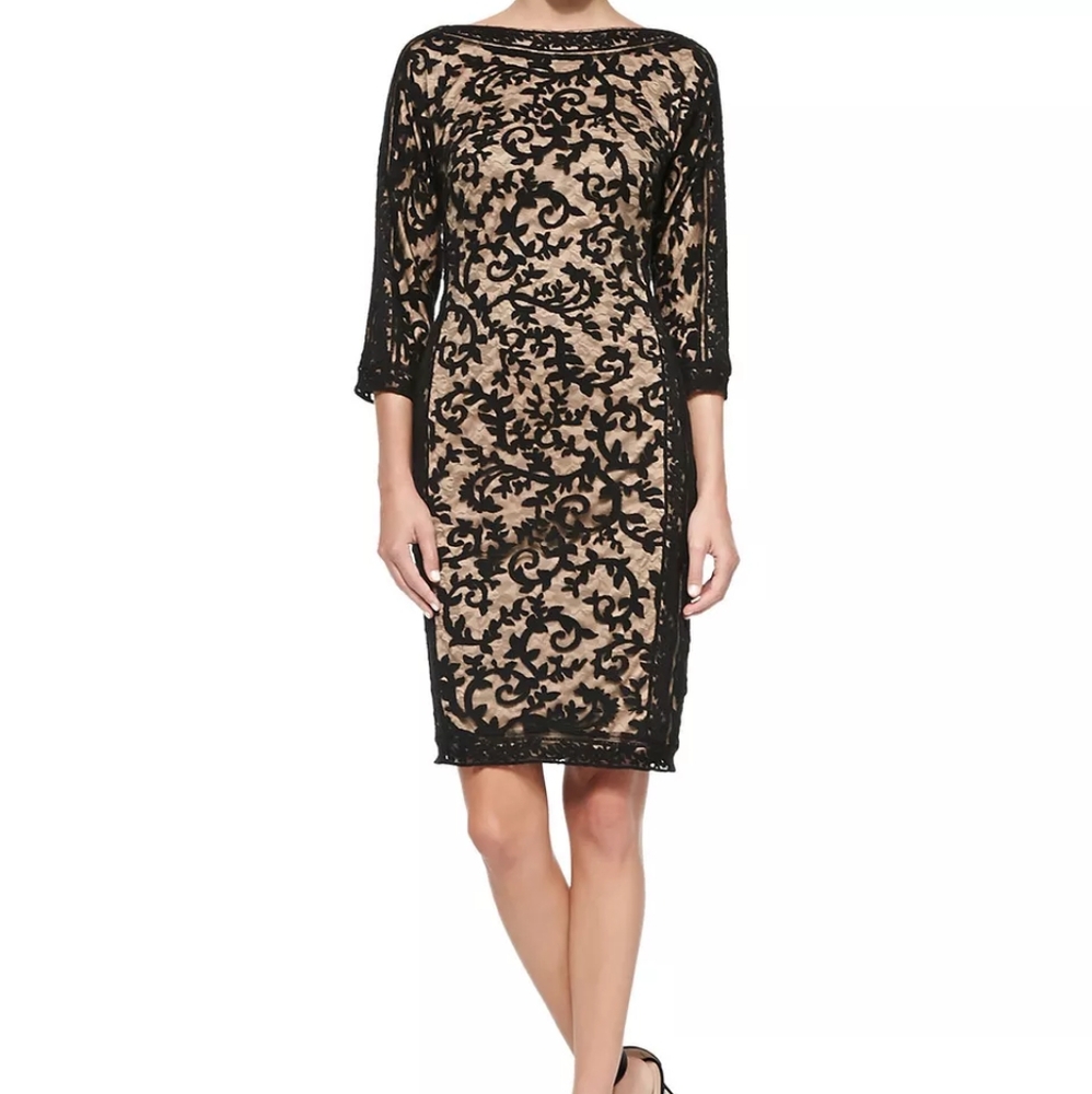 Tadashi Shoji Black Lace Dress Size 6